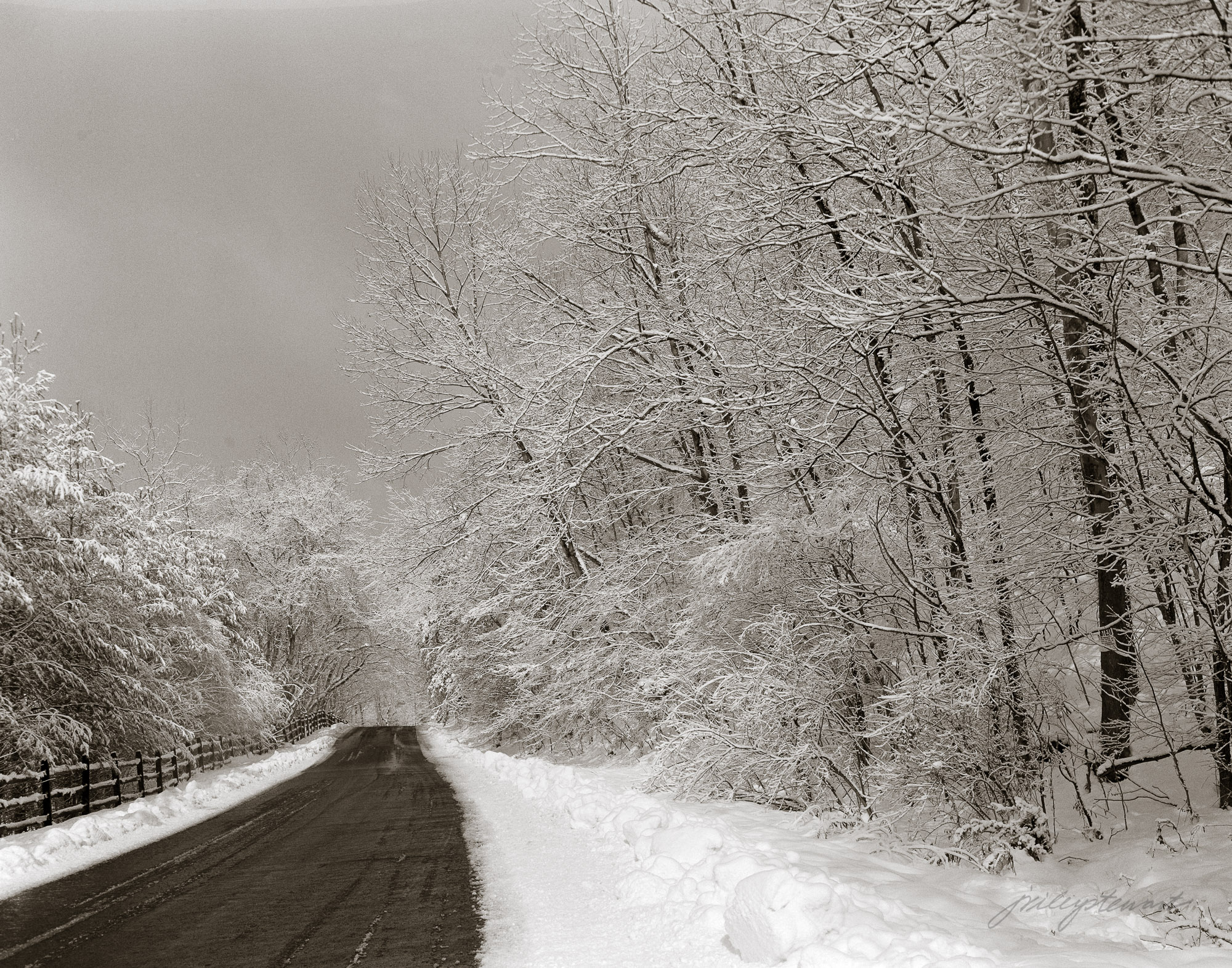 Along Lime Kiln Road Mounted Print